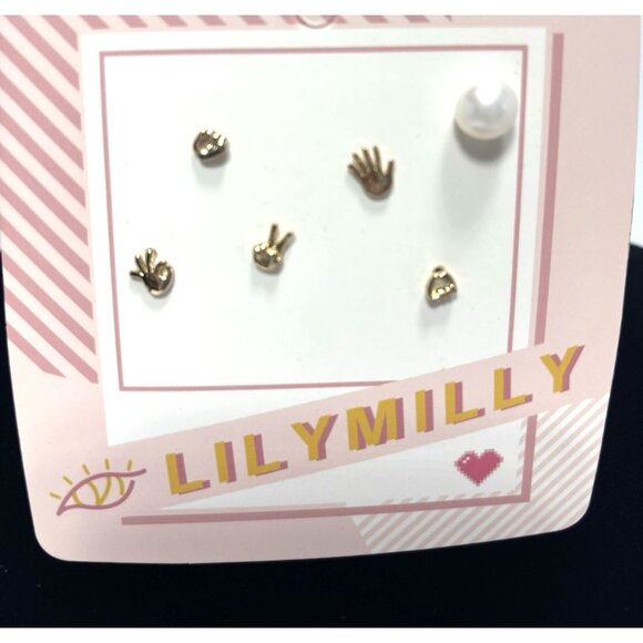 3 Pair Mismatched Stud Earrings Set Creative Style Fashion Jewelry NEW* - Picture 2 of 6